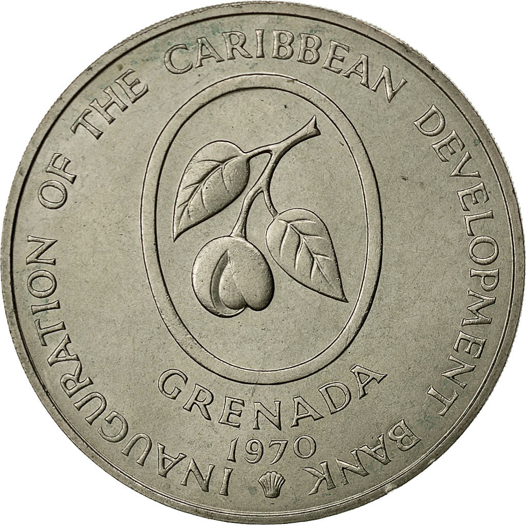 GRENADA, 4 Dollars, 1970, EBC, Cobre - níquel, KM:15