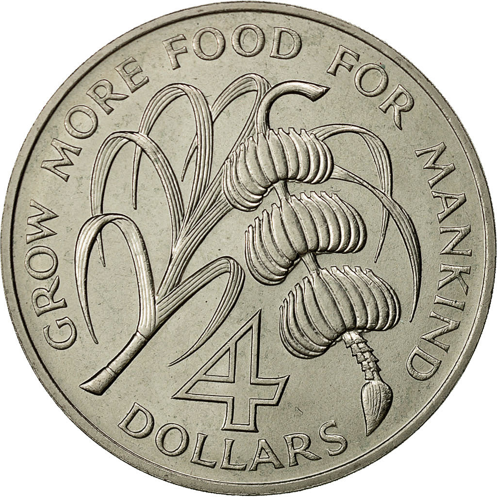 Barbados, 4 Dollars, 1970, SPL-, Rame-nichel, KM:A9