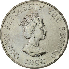 Alderney, Elizabeth II, 2 Pounds, 1990, Heaton, SC, Cobre - níquel, KM:2