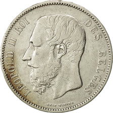 Belgien, Leopold II, 5 Francs, 5 Frank, 1867, S+, Silber, KM:24
