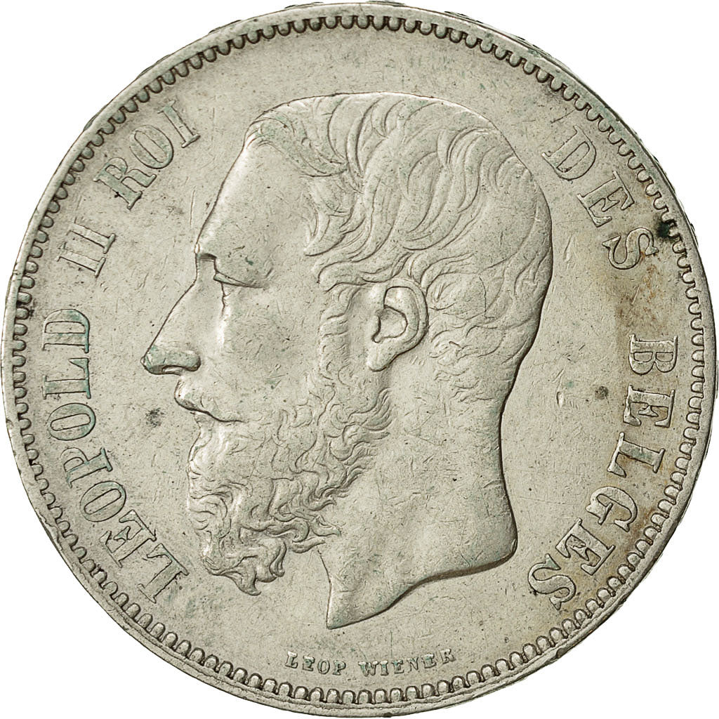 Belgium, Leopold II, 5 Francs, 5 Frank, 1873, EF(40-45), Silver, KM:24