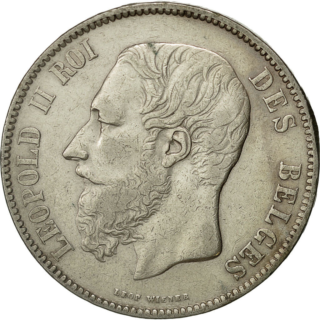 Belgium, Leopold II, 5 Francs, 5 Frank, 1871, EF(40-45), Silver, KM:24