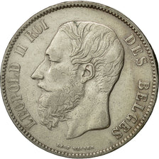 Belgium, Leopold II, 5 Francs, 5 Frank, 1871, EF(40-45), Silver, KM:24