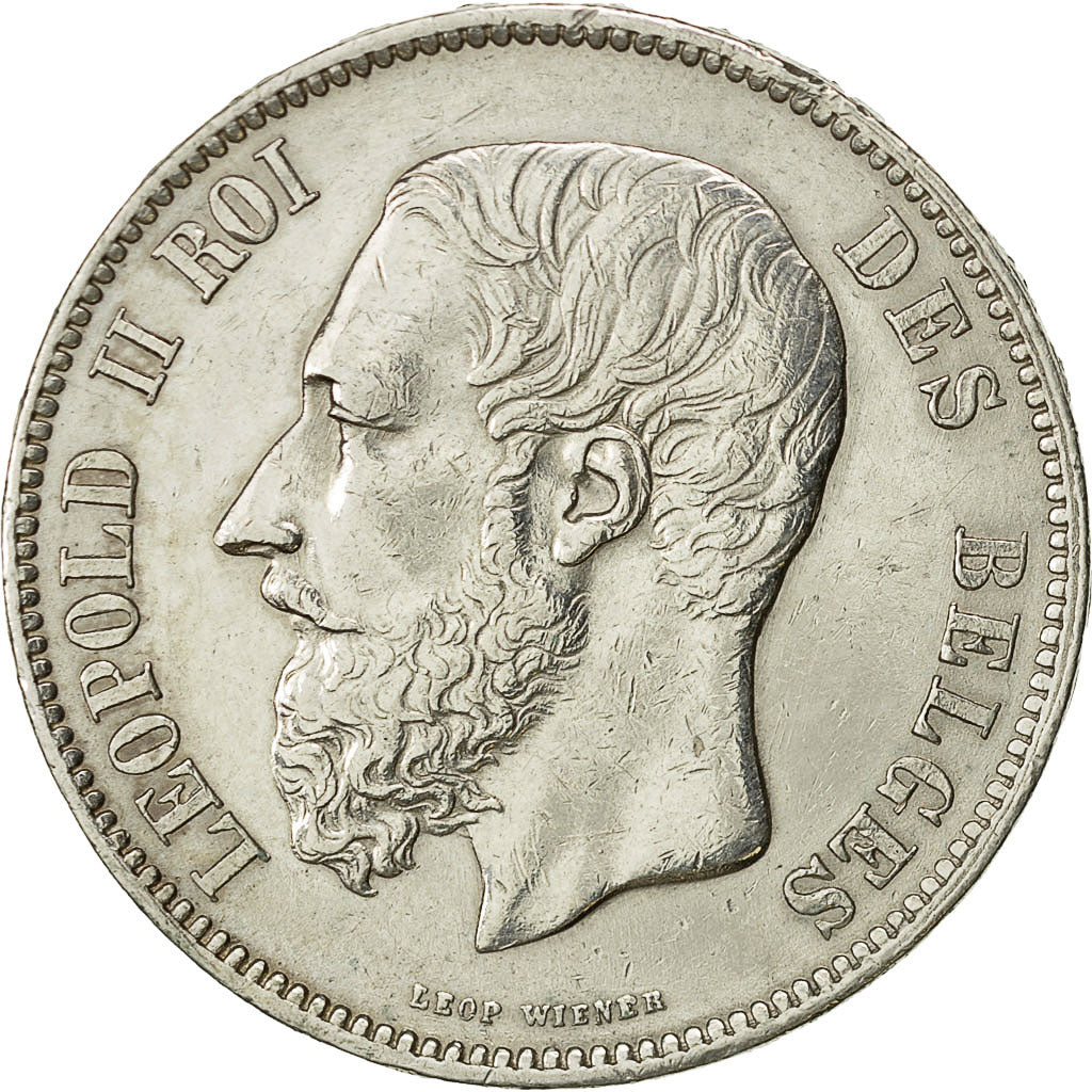 Belgien, Leopold II, 5 Francs, 5 Frank, 1870, SS, Silber, KM:24