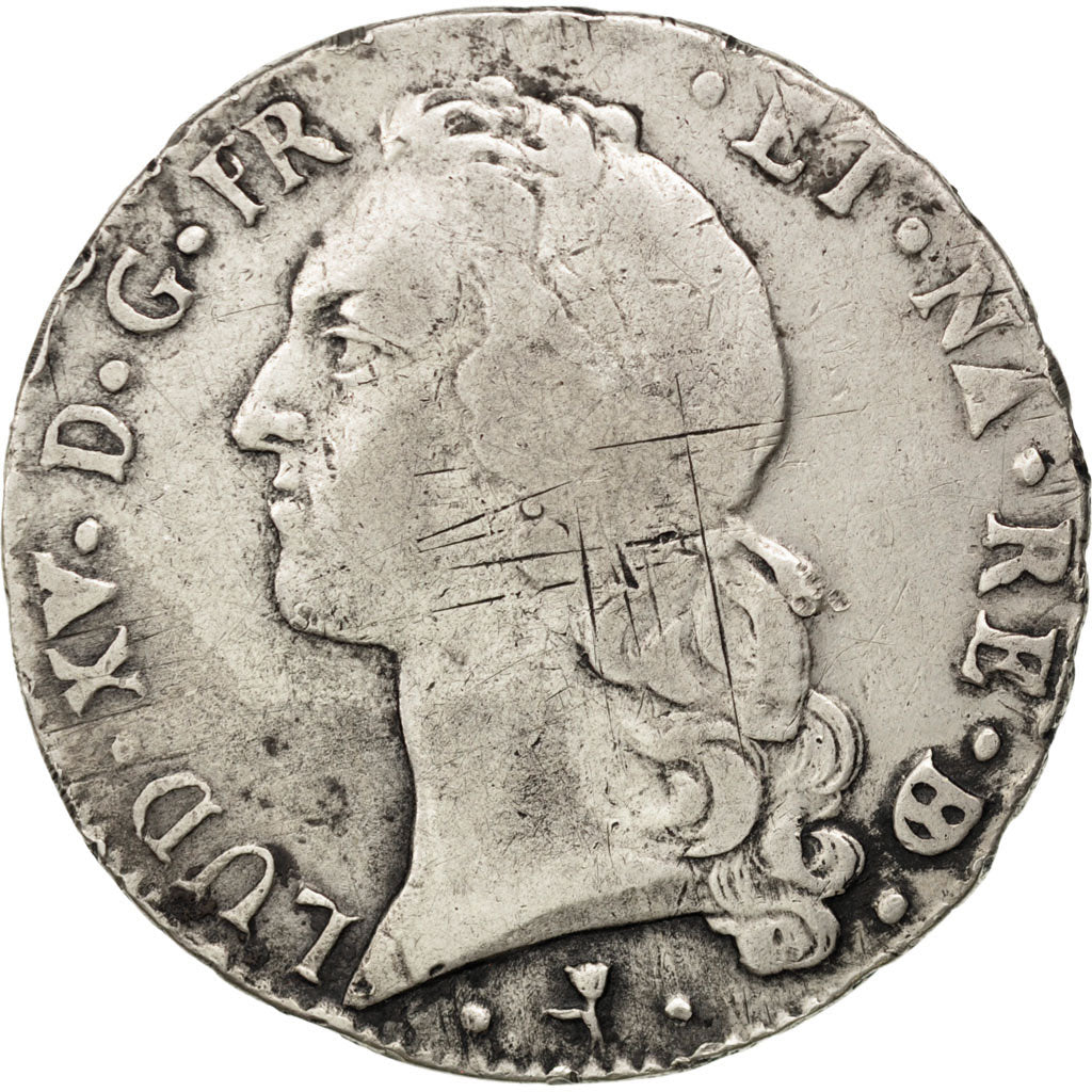 FRANCE, Écu de Béarn au bandeau, ECU, 1764, Pau, KM #518, VF(30-35), Silver, Ga.