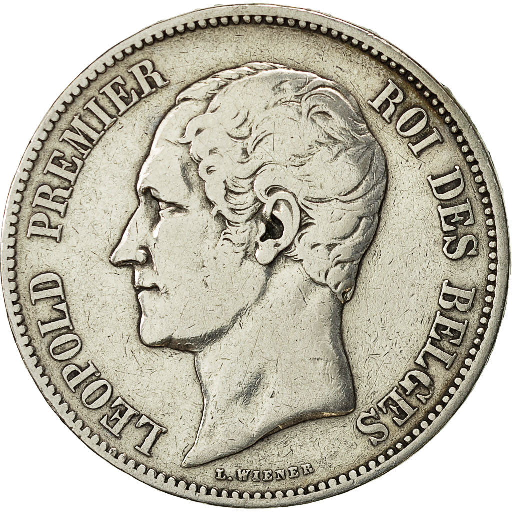 Belgio, Leopold I, 5 Francs, 5 Frank, 1850, MB+, Argento, KM:17