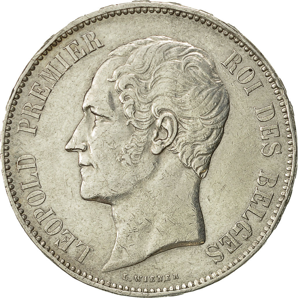 Belgio, Leopold I, 5 Francs, 5 Frank, 1865, BB, Argento, KM:17