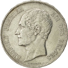 Belgio, Leopold I, 5 Francs, 5 Frank, 1865, BB, Argento, KM:17