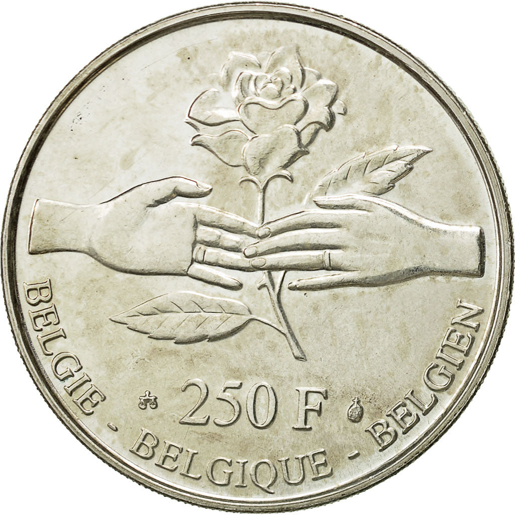 Belgien, 250 Francs, 250 Frank, 1999, Brussels, SS+, Silber, KM:218