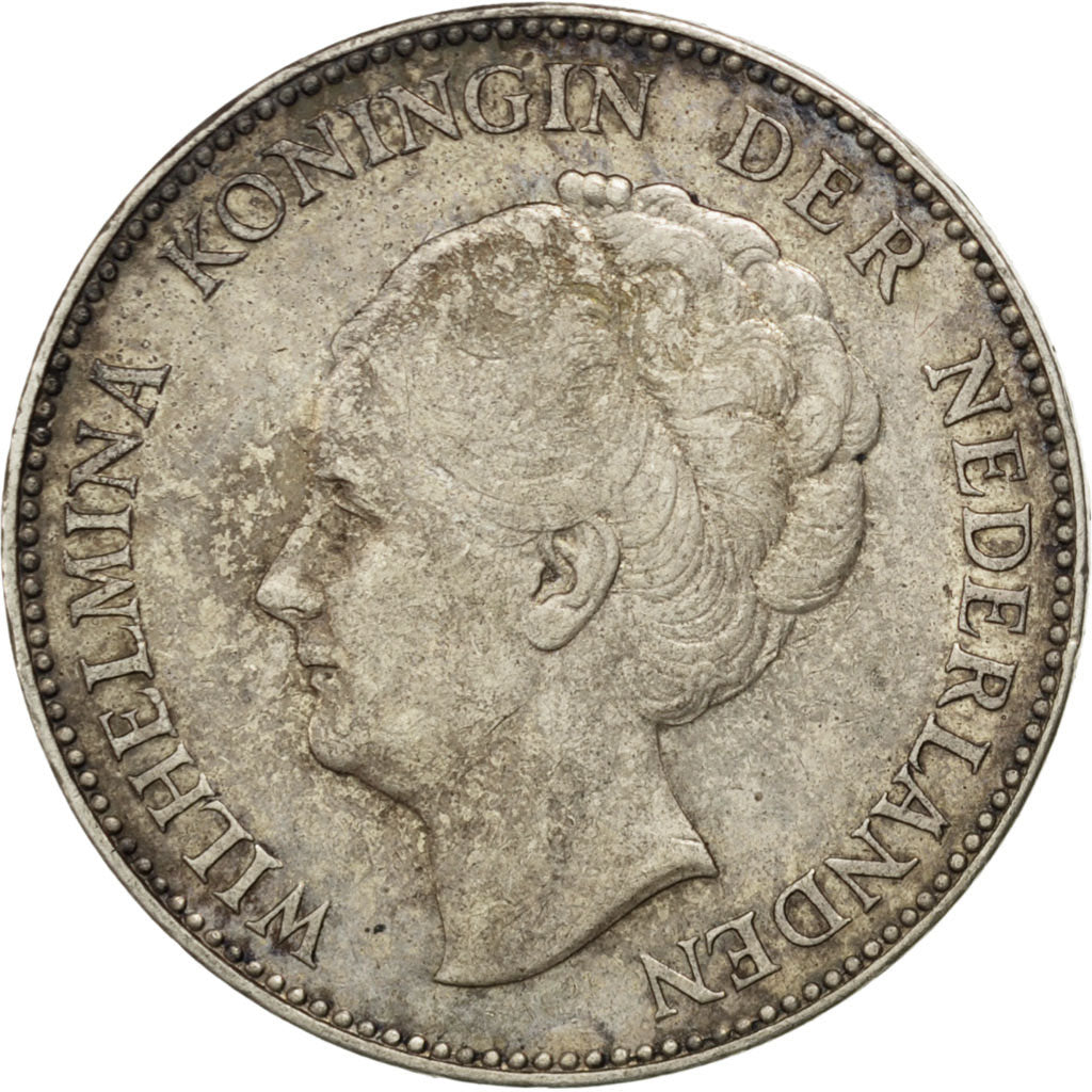 NETHERLANDS, Gulden, 1924, KM #161.1, AU(55-58), Silver, 28, 9.94