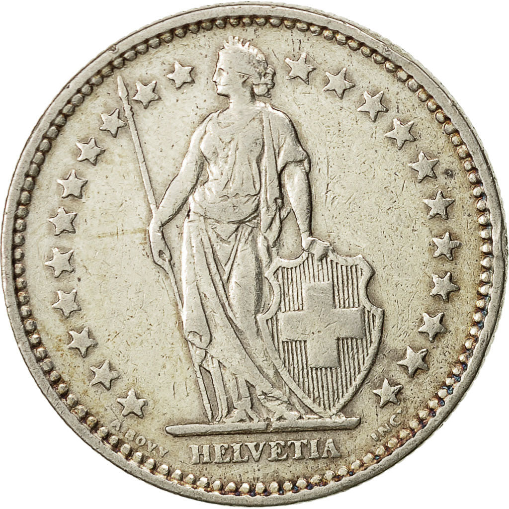 Switzerland, 2 Francs, 1922, Bern, EF(40-45), Silver, KM:21