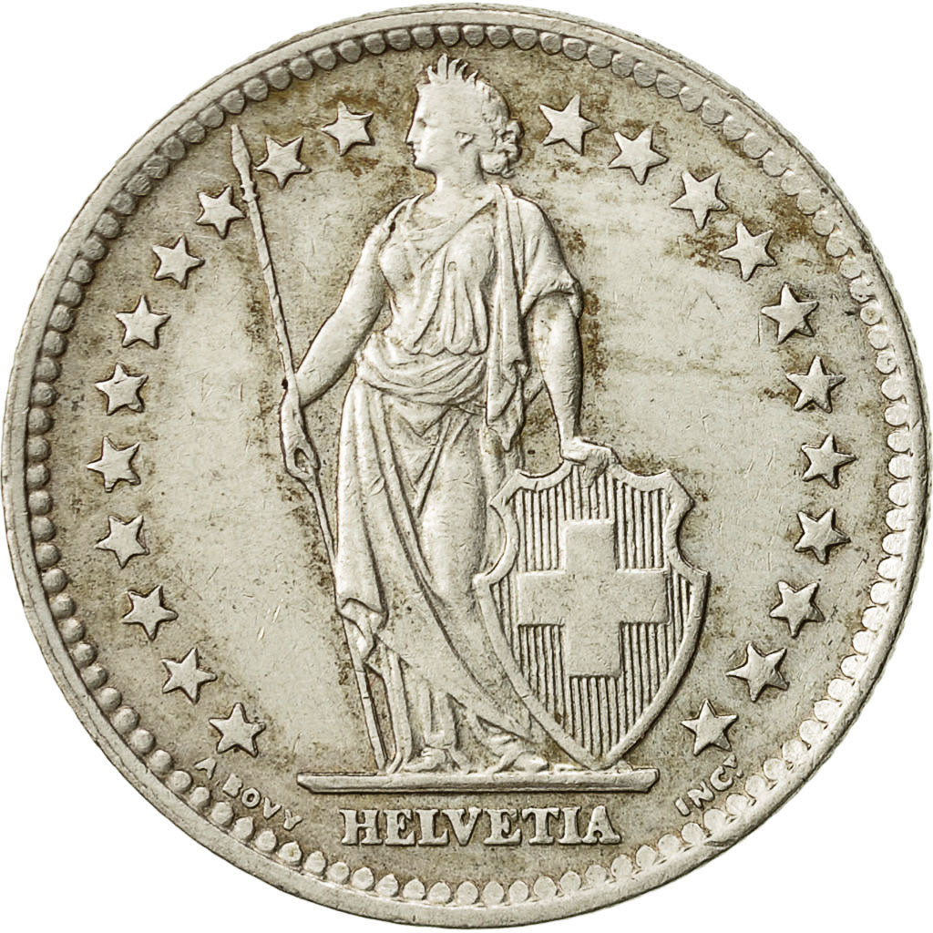 Svizzera, 2 Francs, 1964, Bern, BB, Argento, KM:21