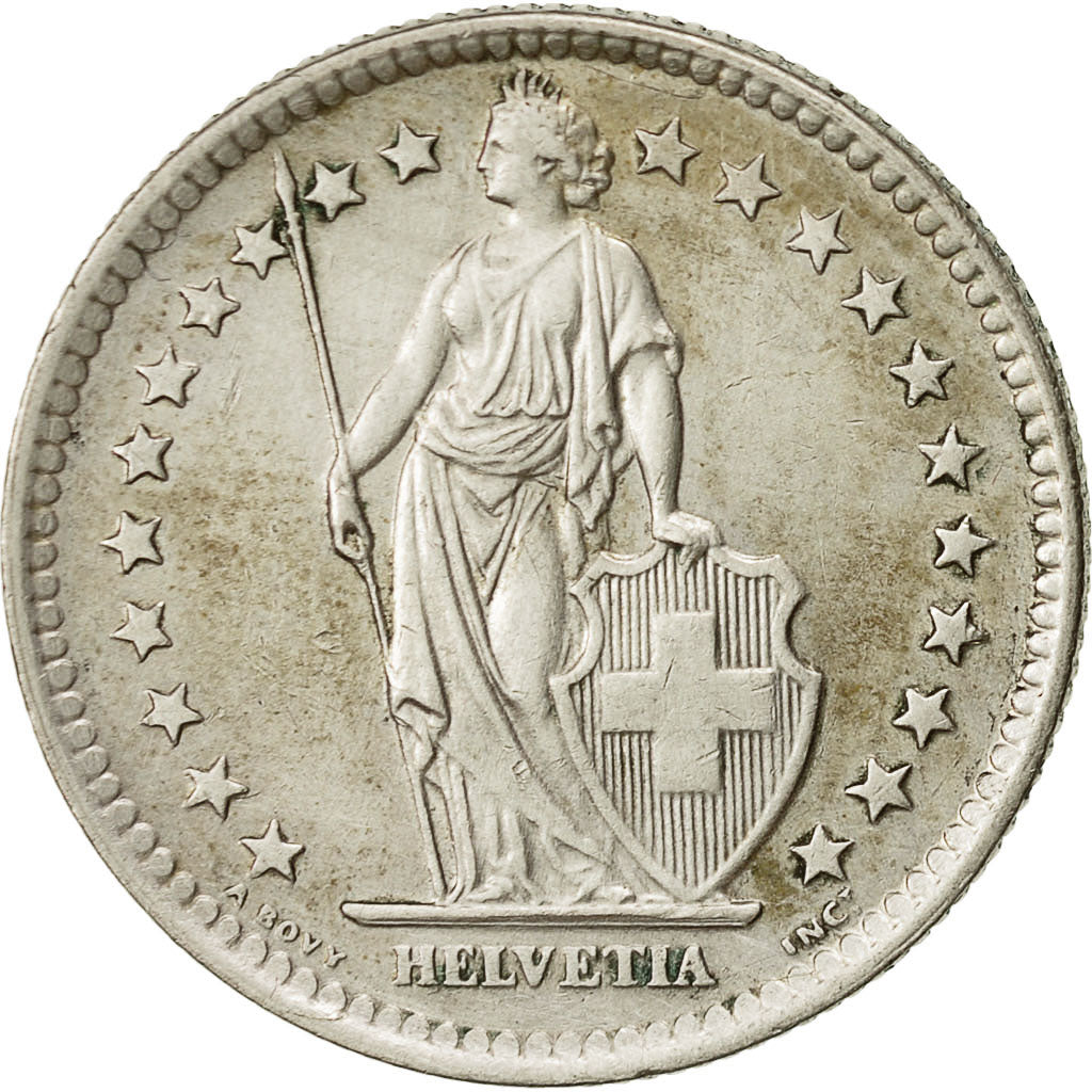 Svizzera, 2 Francs, 1963, Bern, BB, Argento, KM:21