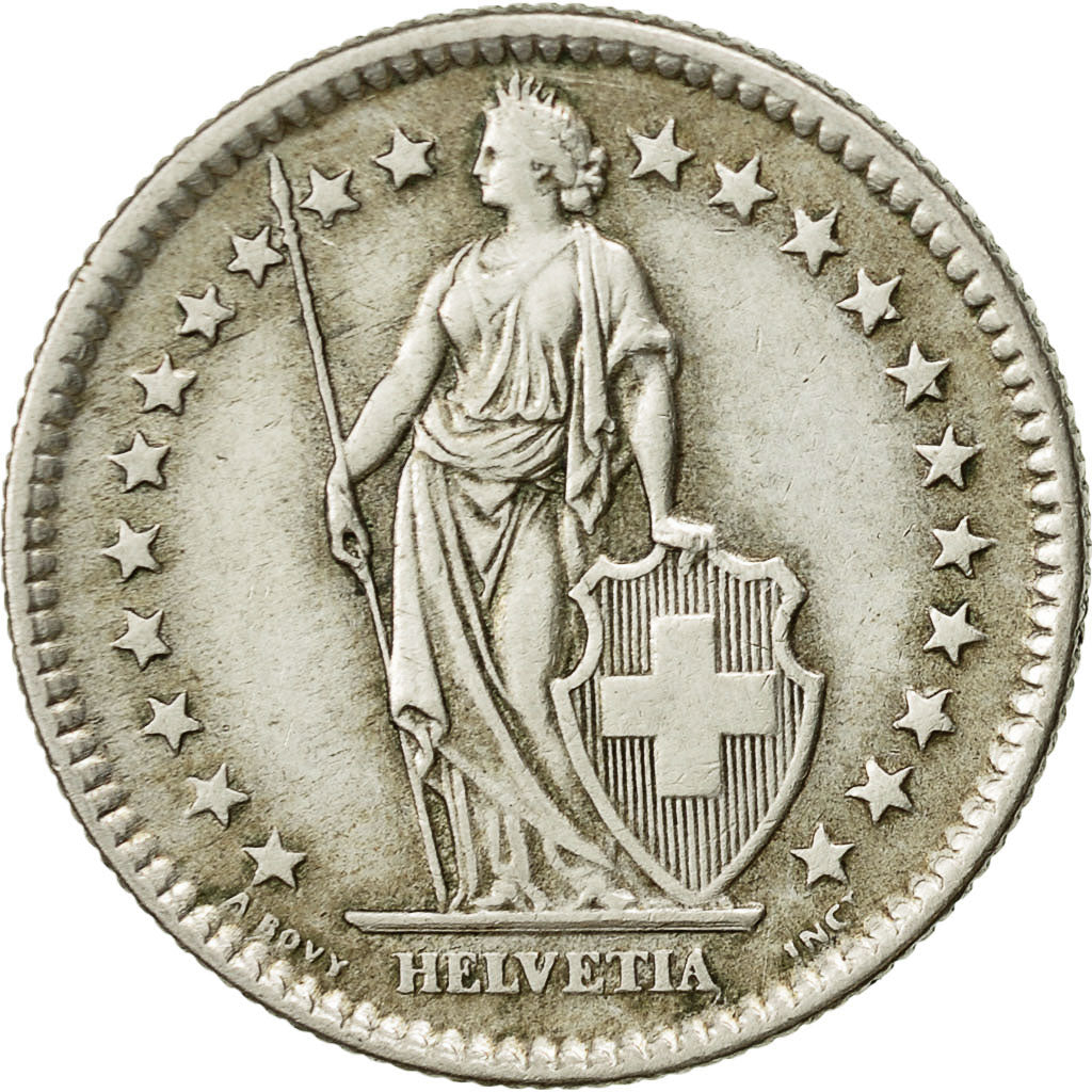 Suiza, 2 Francs, 1959, Bern, MBC, Plata, KM:21