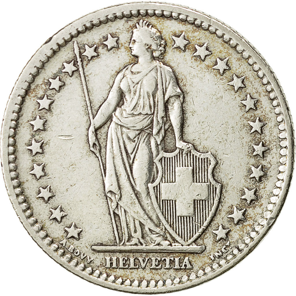 Suiza, 2 Francs, 1953, Bern, MBC, Plata, KM:21