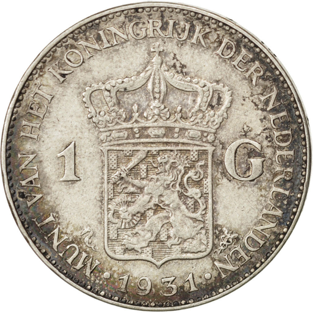 Monnaie, Pays-Bas, Wilhelmina I, Gulden, 1931, TTB+, Argent, KM:161.1