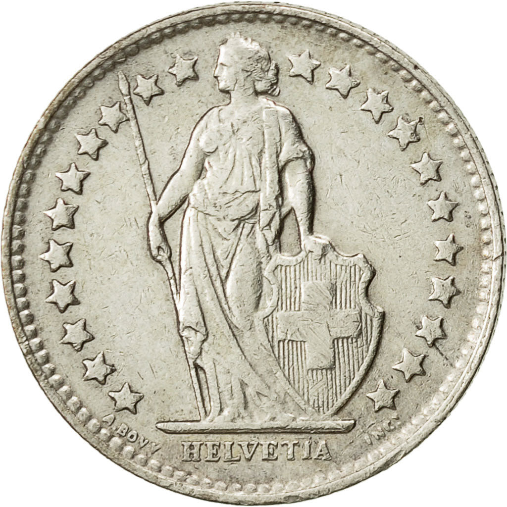 Suiza, 1/2 Franc, 1950, Bern, MBC, Plata, KM:23