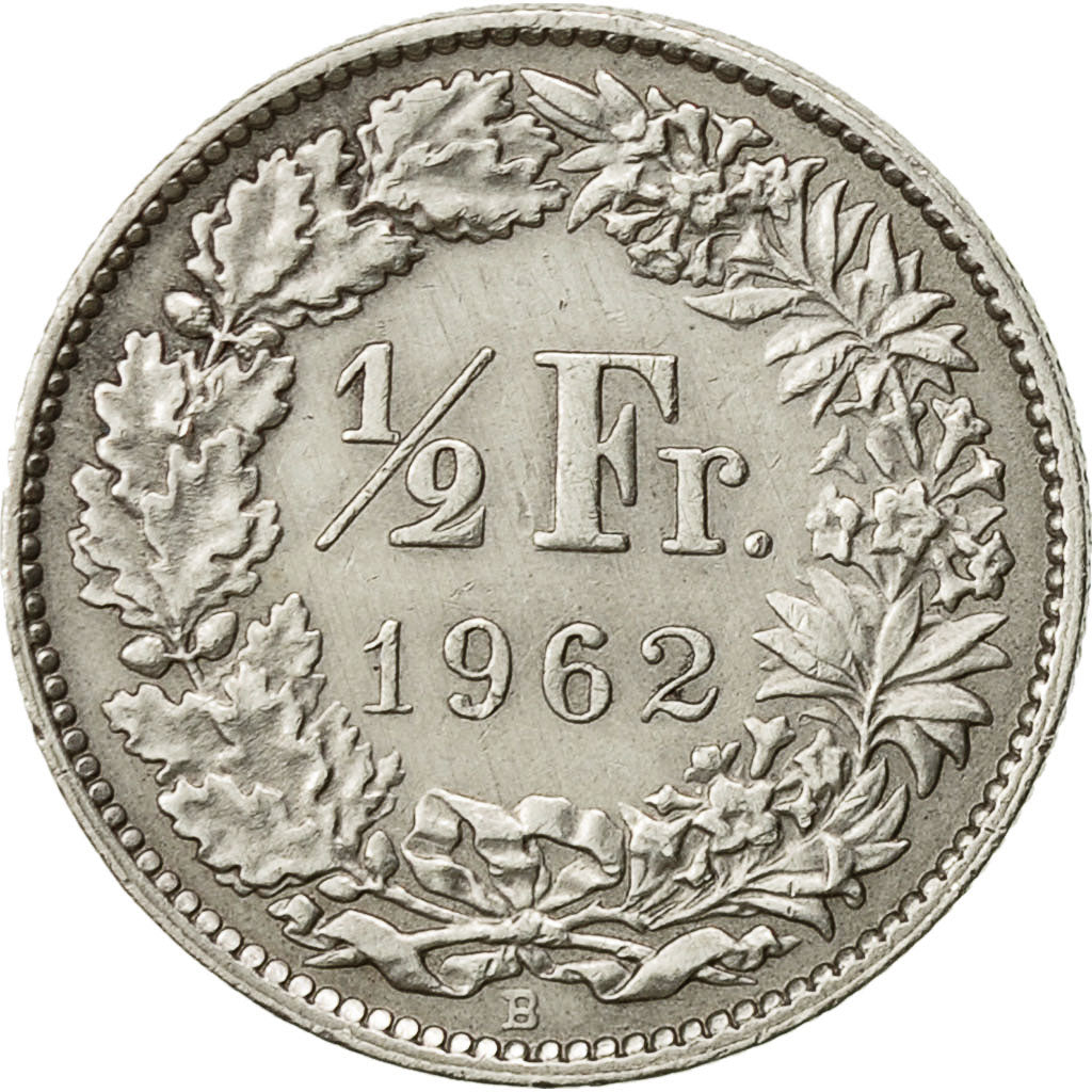 Svizzera, 1/2 Franc, 1962, Bern, BB, Argento, KM:23