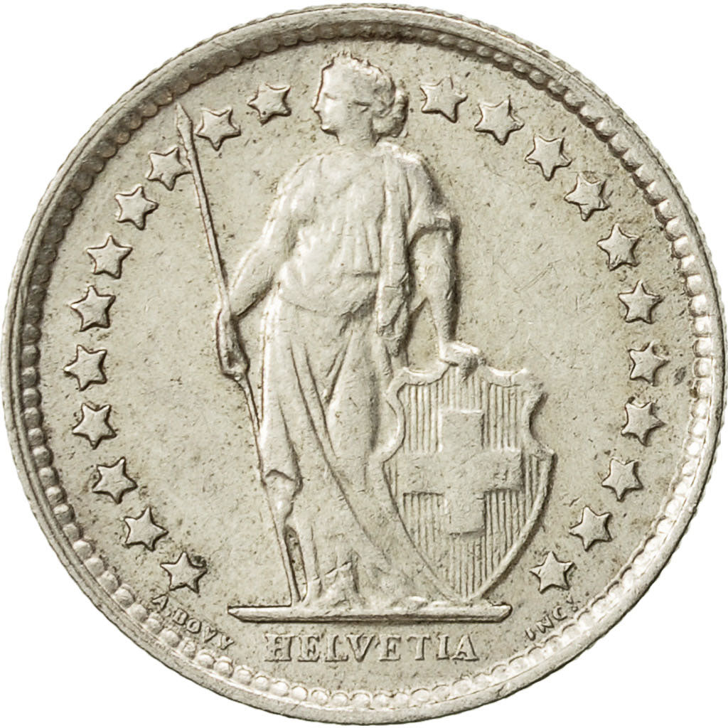Svizzera, 1/2 Franc, 1964, Bern, BB, Argento, KM:23