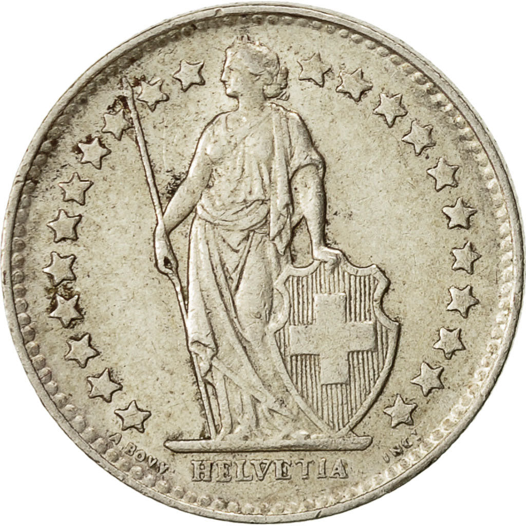 Suiza, 1/2 Franc, 1948, Bern, MBC, Plata, KM:23