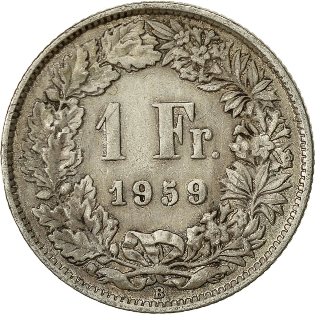Switzerland, Franc, 1959, Bern, EF(40-45), Silver, KM:24