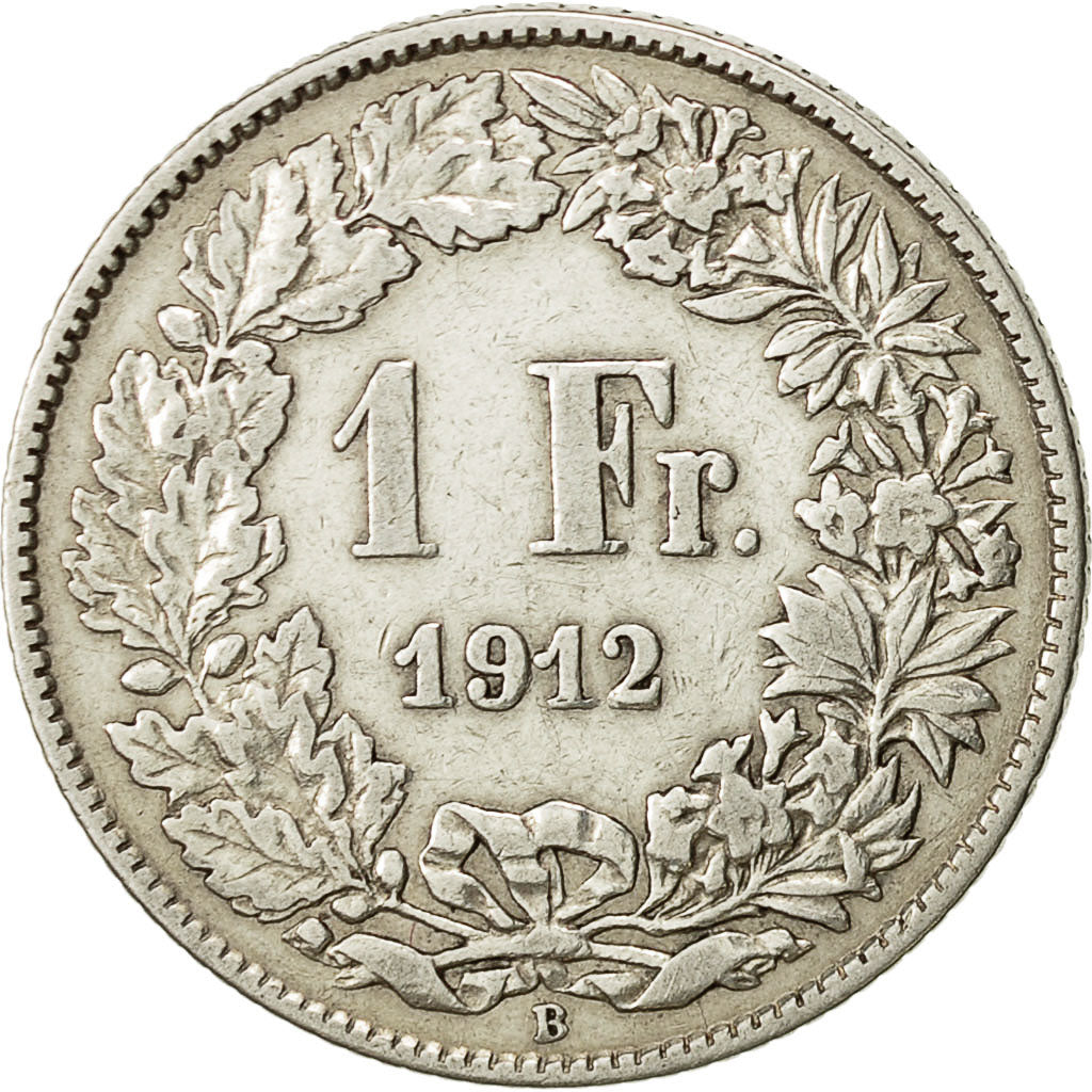 Switzerland, Franc, 1912, Bern, EF(40-45), Silver, KM:24