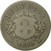 Moneta, Svizzera, 20 Rappen, 1850, Strasbourg, B+, Biglione, KM:7