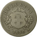 Monnaie, Suisse, 20 Rappen, 1850, Strasbourg, B+, Billon, KM:7