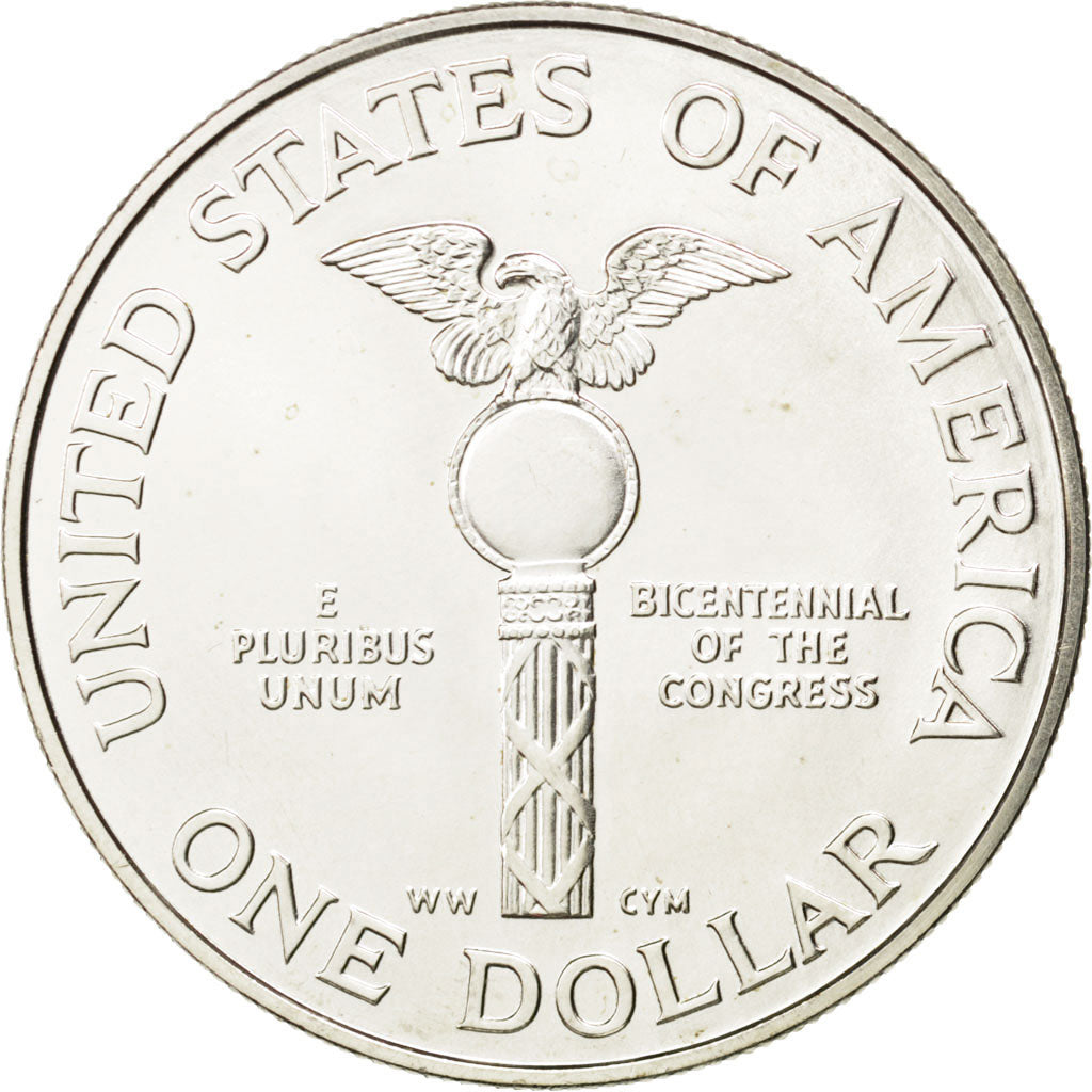 UNITED STATES, Dollar, 1989, U.S. Mint, KM #225, MS(63), Silver, 38.1, 26.98