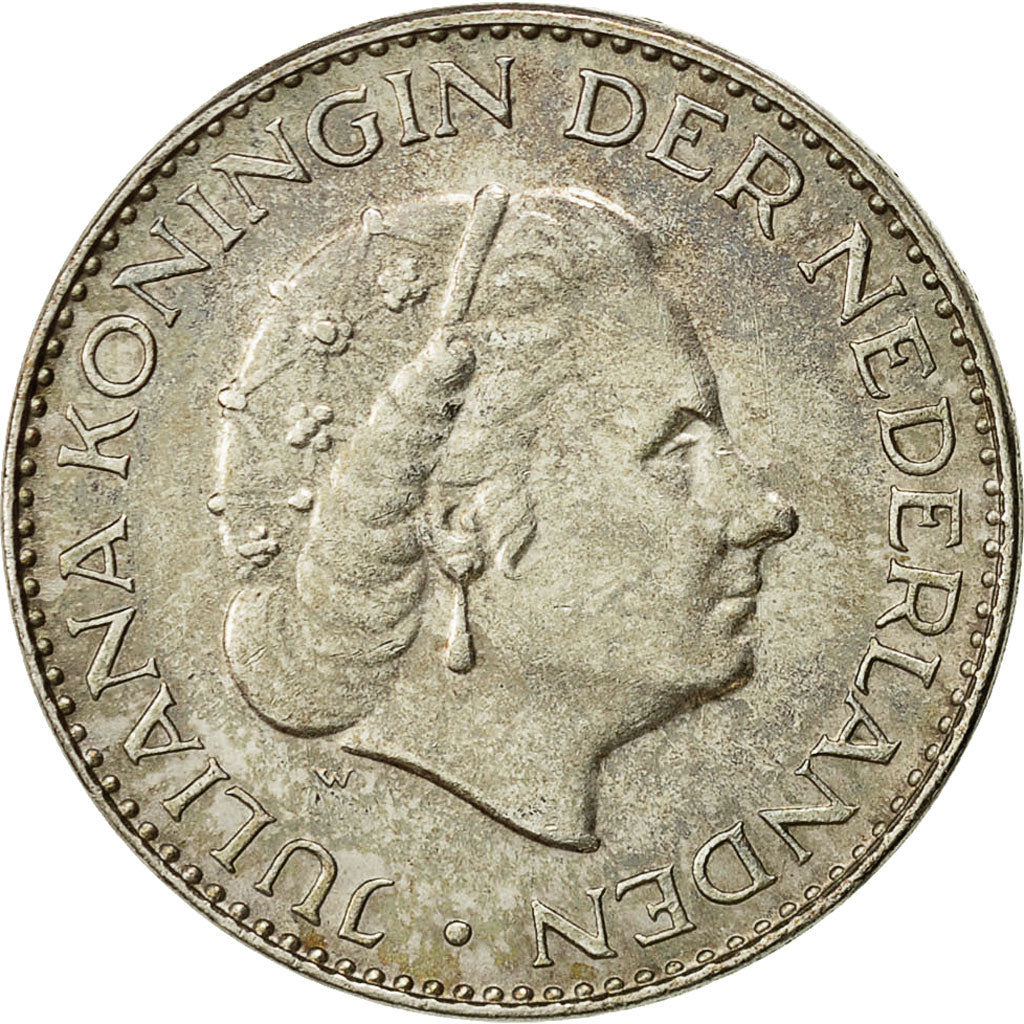 Niederlande, Juliana, Gulden, 1966, SS+, Silber, KM:184