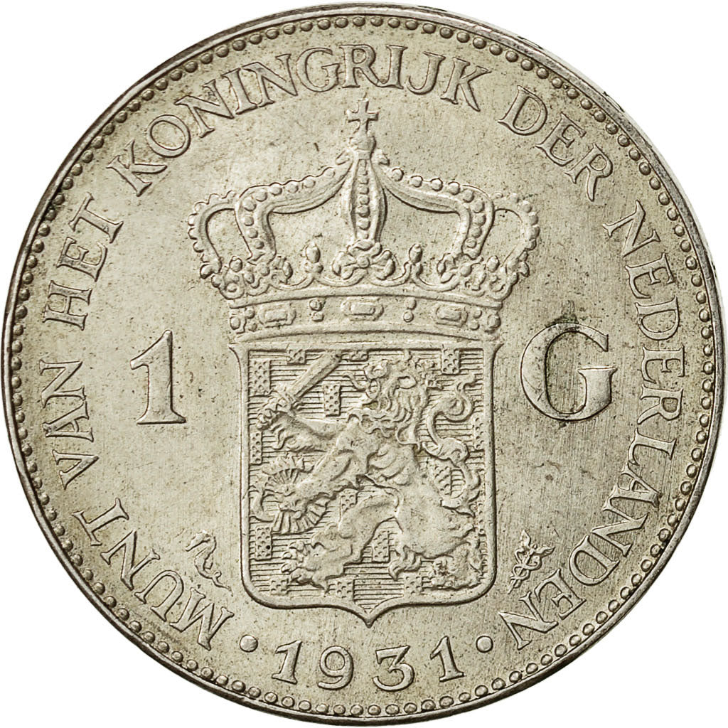 Netherlands, Wilhelmina I, Gulden, 1931, EF(40-45), Silver, KM:161.1