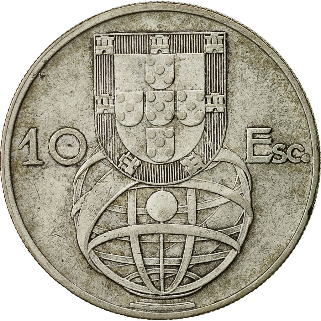 Portogallo, 10 Escudos, 1954, BB, Argento, KM:586