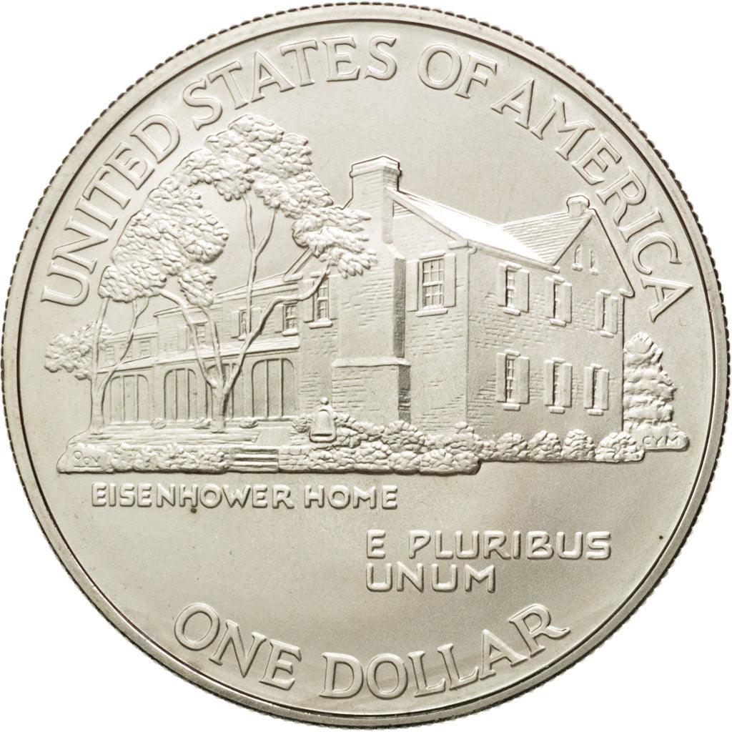 UNITED STATES, Dollar, 1990, U.S. Mint, KM #227, MS(63), Silver, 38.1, 26.92