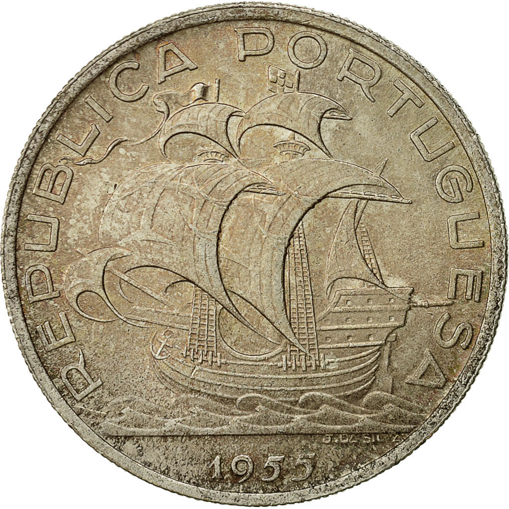 Portugal, 10 Escudos, 1955, SS, Silber, KM:586