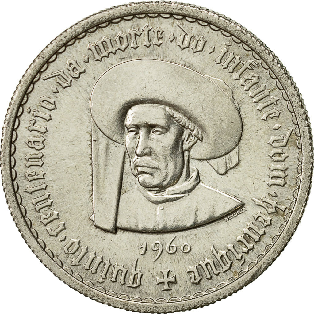 Portogallo, 5 Escudos, 1960, Lisbon, SPL-, Argento, KM:587