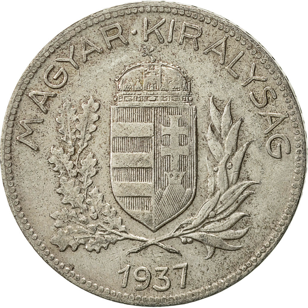 Hungría, Pengo, 1937, Budapest, MBC, Plata, KM:510