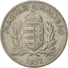 Hungría, Pengo, 1937, Budapest, MBC, Plata, KM:510