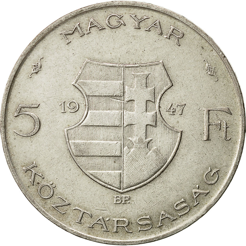 Hungary, 5 Forint, 1947, Budapest, EF(40-45), Silver, KM:534a