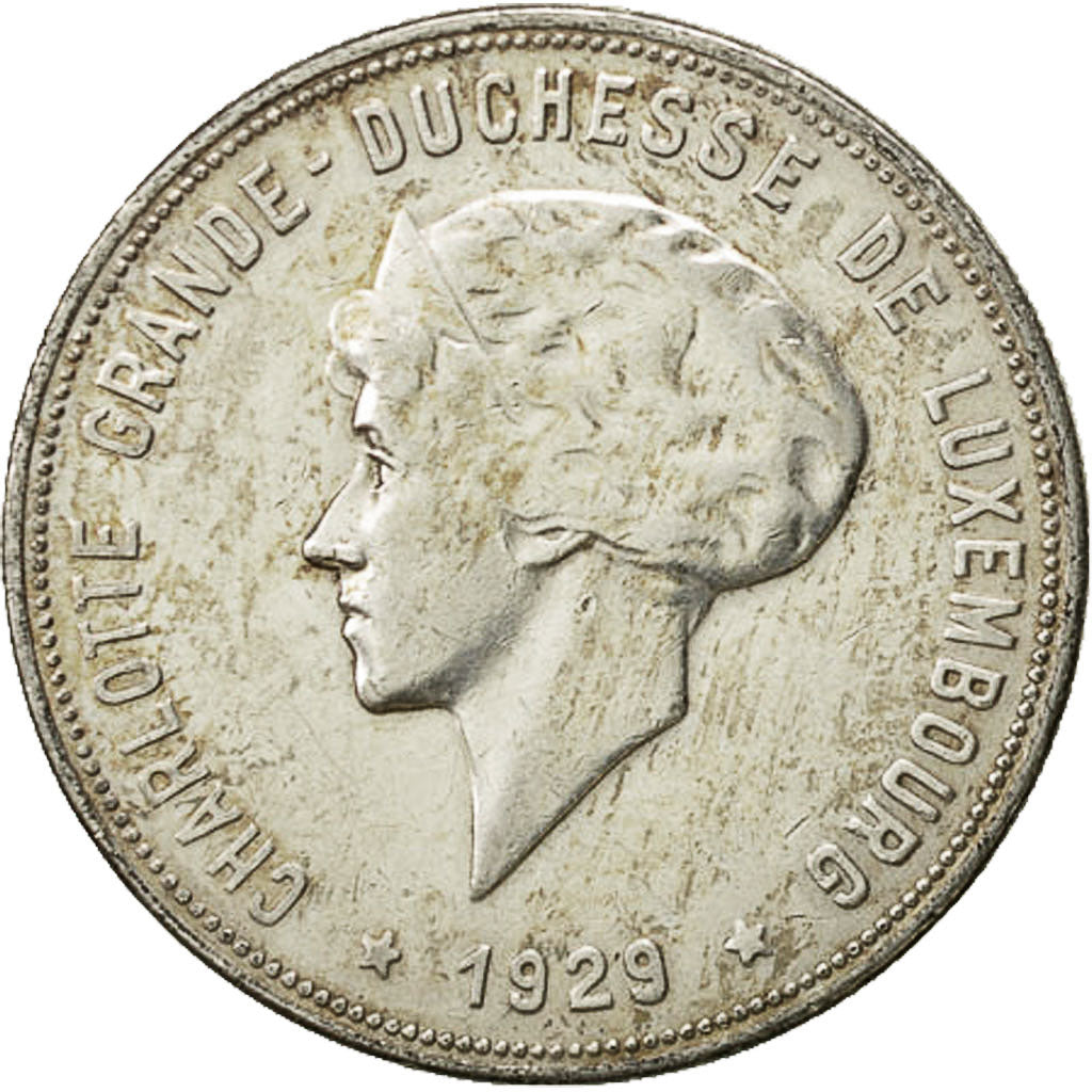 Luxembourg, Charlotte, 10 Francs, 1929, EF(40-45), Silver, KM:39