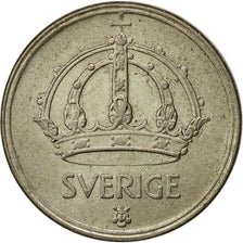 Suecia, Gustaf V, 50 Öre, 1948, MBC+, Plata, KM:817