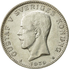 Svezia, Gustaf V, Krona, 1939, Bern, BB, Argento, KM:786.2
