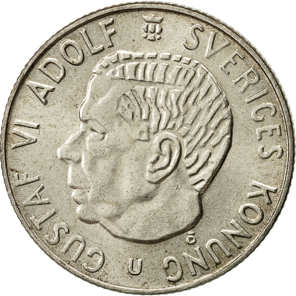 Svezia, Gustaf VI, Krona, 1967, SPL-, Argento, KM:826