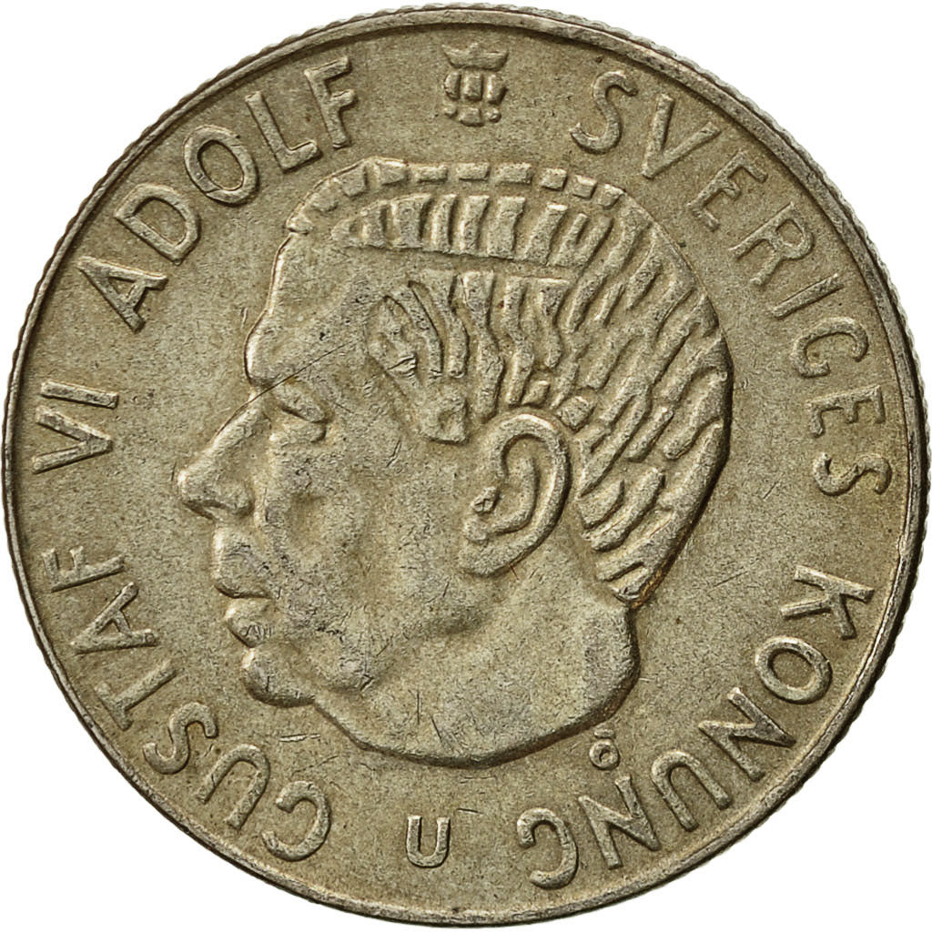 Schweden, Gustaf VI, Krona, 1963, SS+, Silber, KM:826