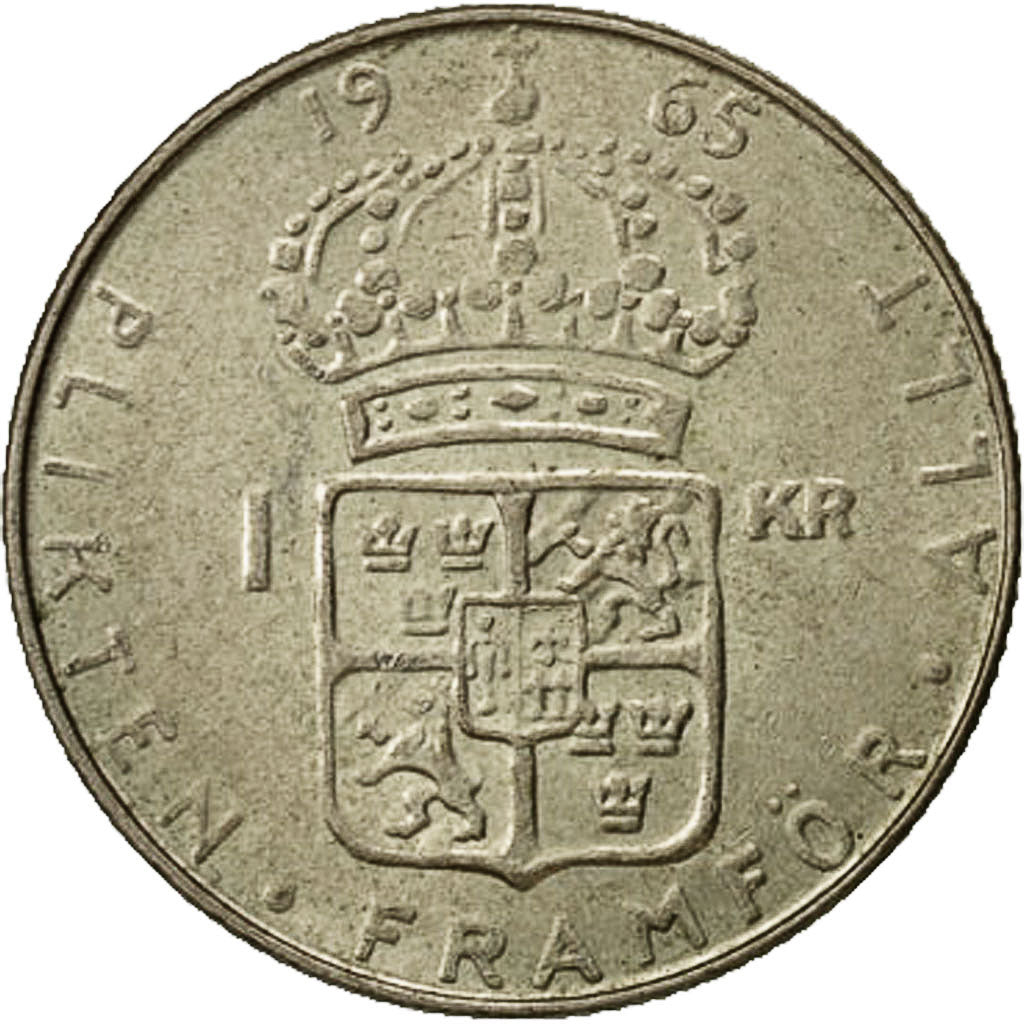 Schweden, Gustaf VI, Krona, 1965, VZ, Silber, KM:826