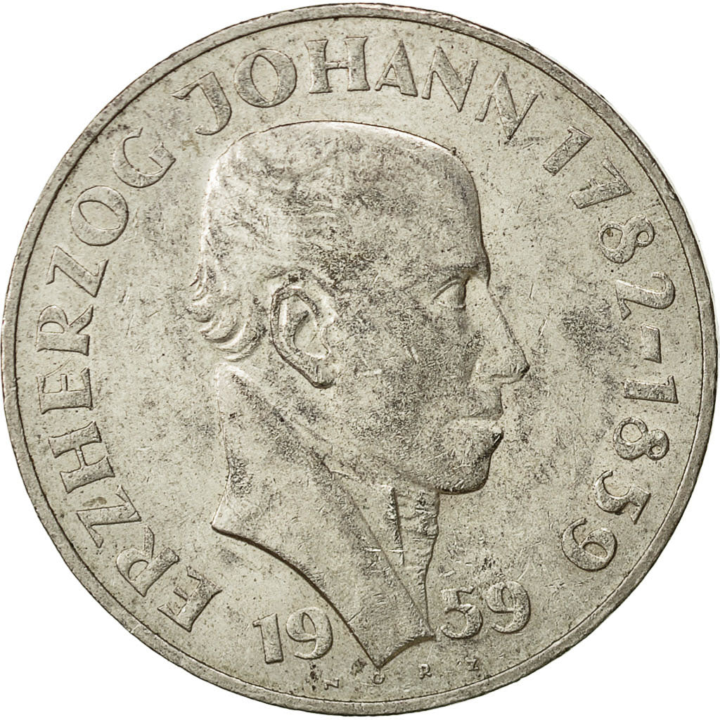 Österreich, 25 Schilling, 1959, SS+, Silber, KM:2887