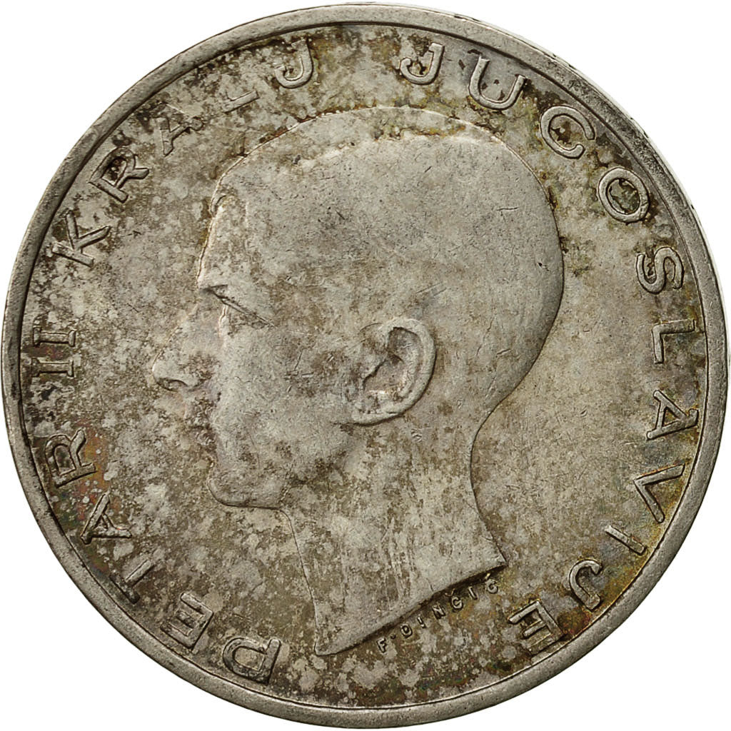 Iugoslavia, Petar II, 20 Dinara, 1938, BB+, Argento, KM:23