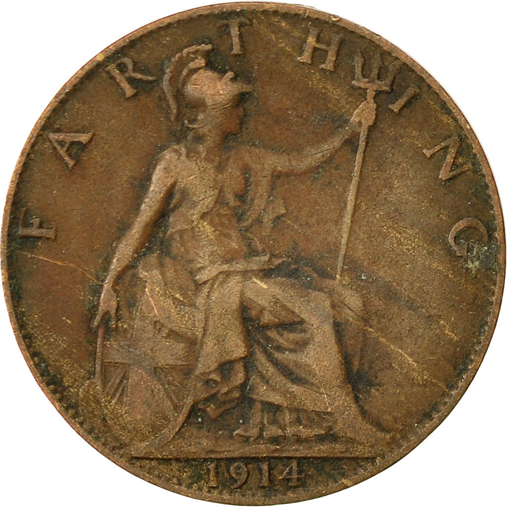 Großbritannien, George V, Farthing, 1914, SGE+, Bronze, KM:808.1