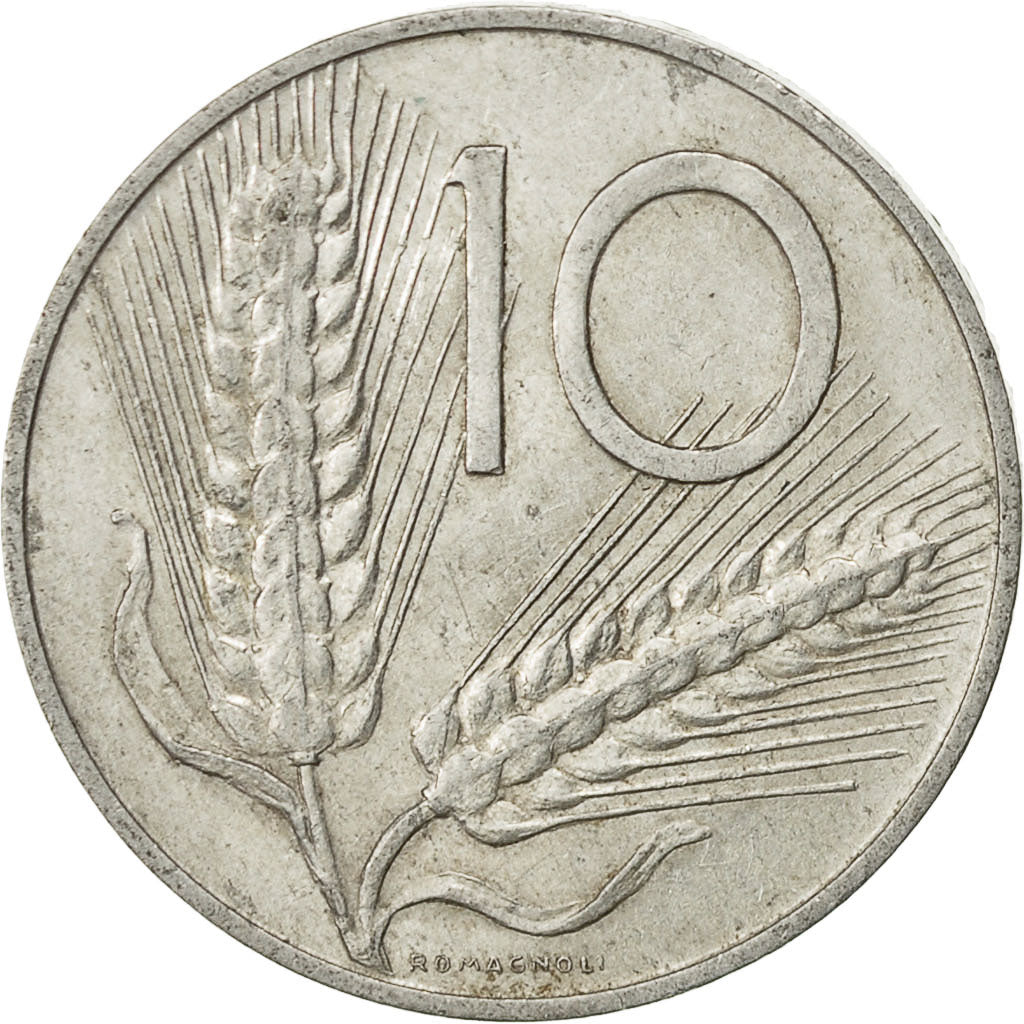 Italia, 10 Lire, 1969, Rome, BB, Alluminio, KM:93