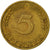 GERMANY - FEDERAL REPUBLIC, 5 Pfennig, 1949, Stuttgart, EF(40-45), Brass Clad