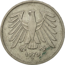 GERMANIA - REPUBBLICA FEDERALE, 5 Mark, 1979, Stuttgart, BB, Nichel ricoperto in